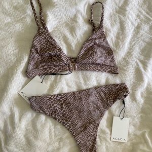 Acacia snake lining bikini/ bra+panty set